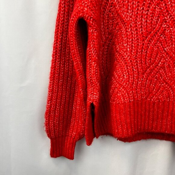 A New Day Womens Long Bishop Sleeve Cowl Neck Red Sweater Knit XS - Picture 5 of 9
